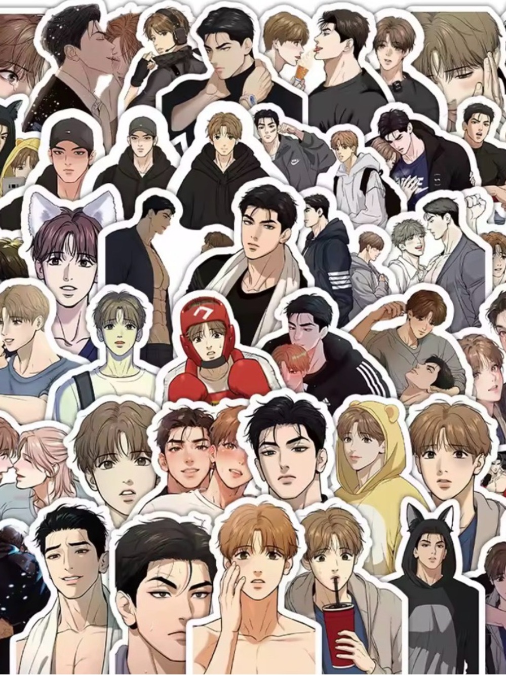 KOREAN BL MANHWA Stickers, pack of 50